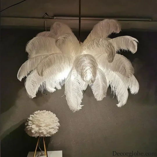 Nordic Feather Pendant Light Modern Art Chandelier for Bedroom Lighting > Ceiling lights > Chandeliers
