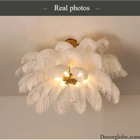 Nordic Feather Pendant Light Modern Art Chandelier for Bedroom Lighting > Ceiling lights > Chandeliers