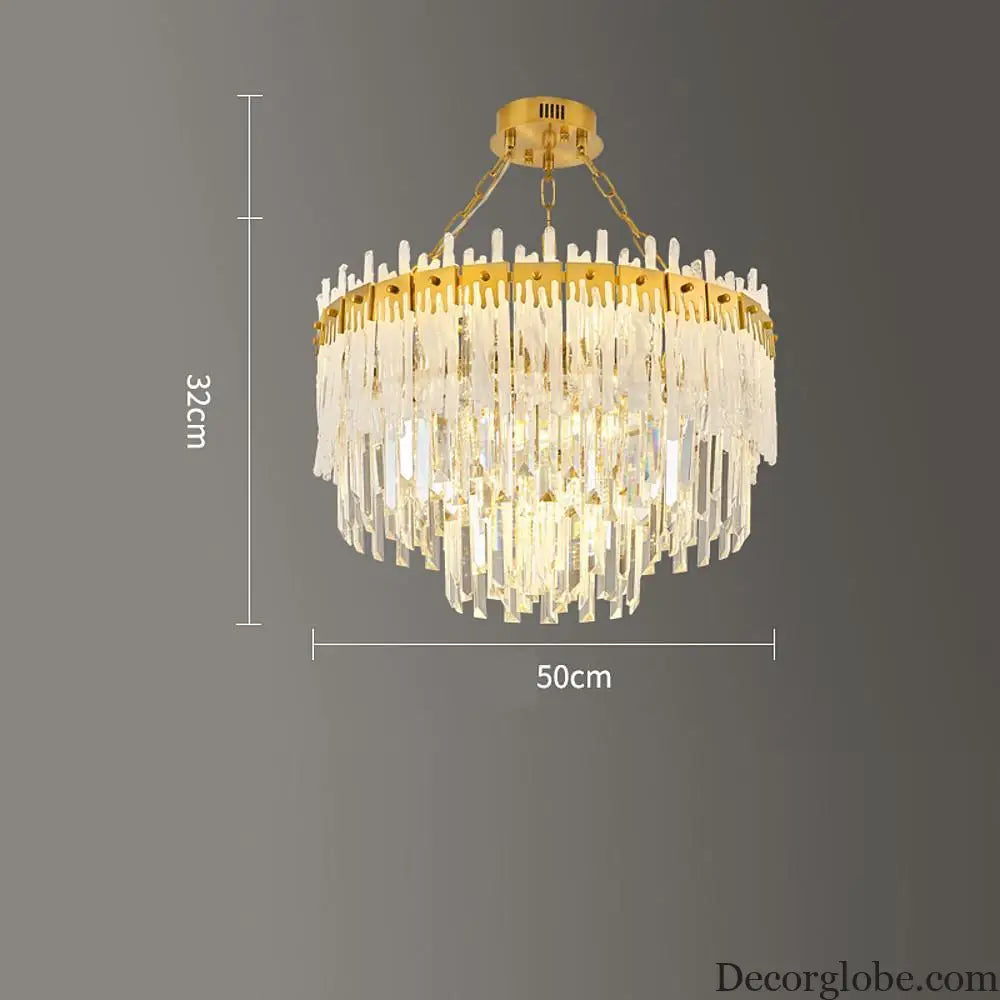 Nordic Style Round Gold Crystal LED Chandelier – 16’’ Adjustable Cord Lighting > Ceiling lights > Chandeliers