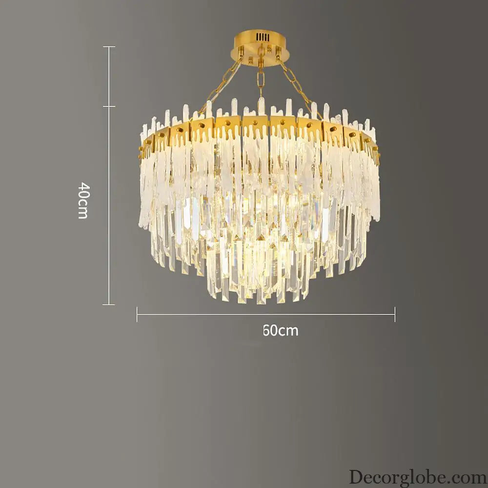 Nordic Style Round Gold Crystal LED Chandelier – 16’’ Adjustable Cord Lighting > Ceiling lights > Chandeliers