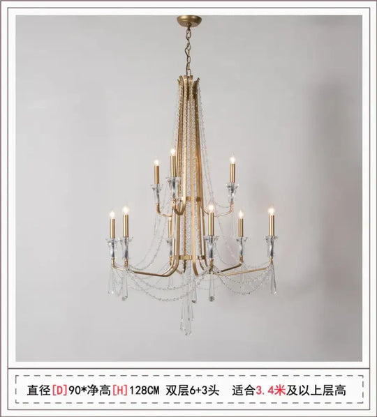 Nordic Style Crystal Chandelier Lighting - Elegance for Your Living Room Ceiling with French Inspired Large Chandeliers, Modern Staircase Lustre Cristal LED Lamp - DecorGlobe