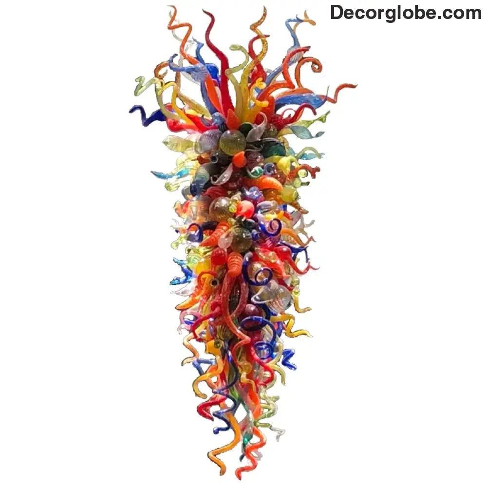 NYVRA Hand-Blown Stained Glass Staircase Duplex Chandelier chandelier