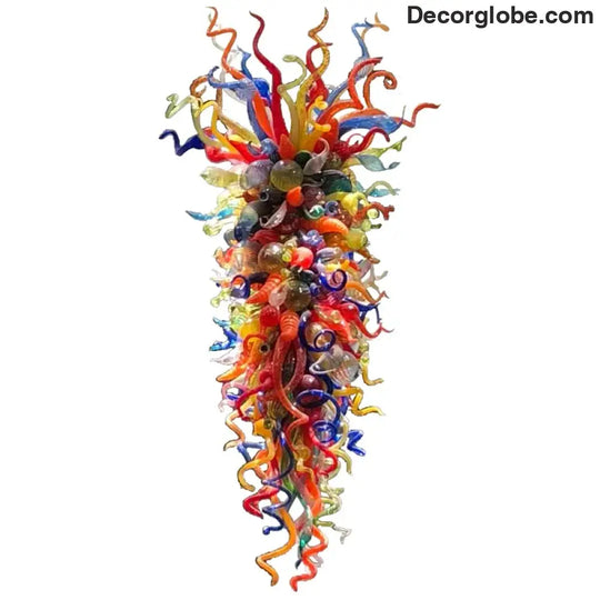 NYVRA Hand-Blown Stained Glass Staircase Duplex Chandelier chandelier