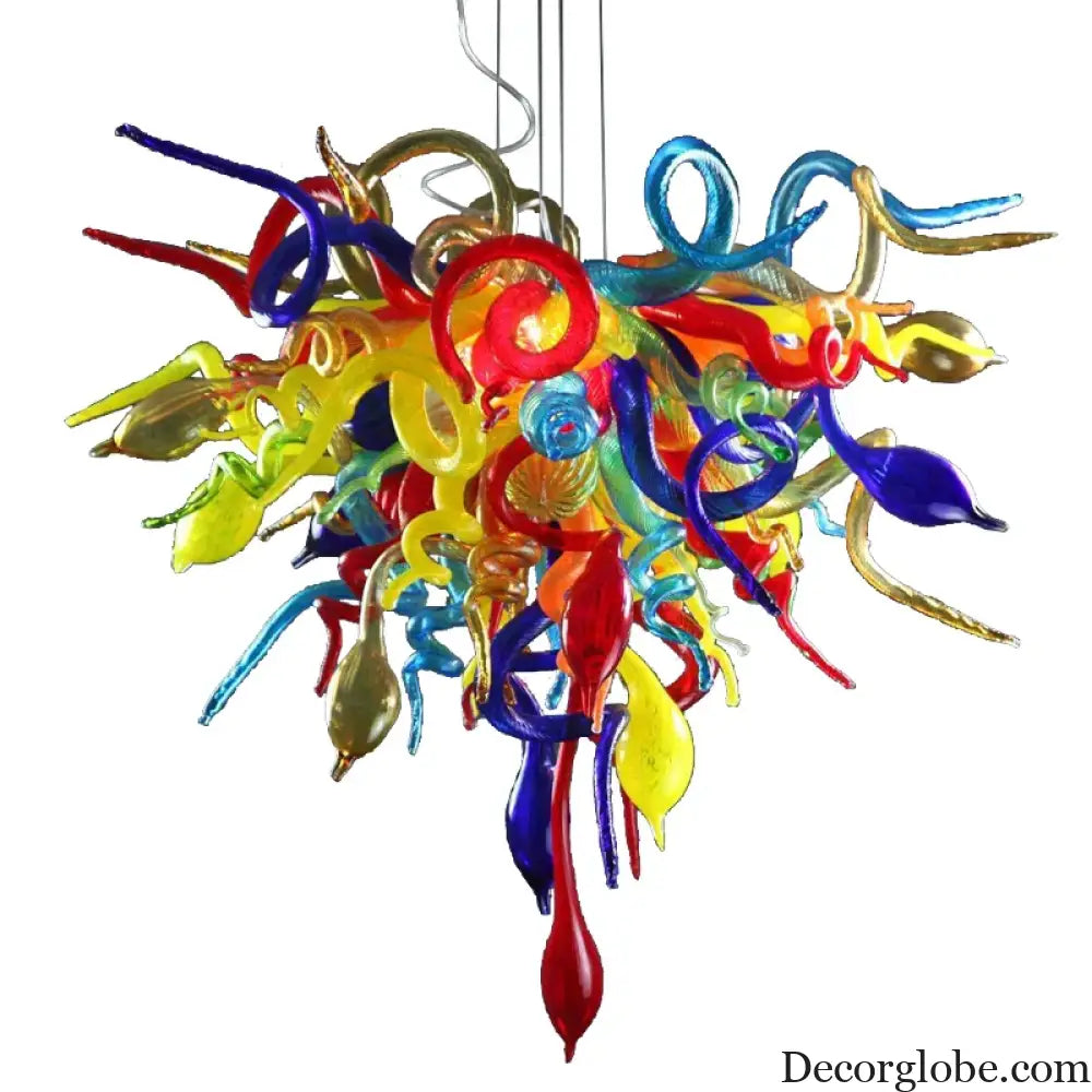 NYXRA Multi-Color Hand-Blown Glass LED Pendant Chandelier W50xH40cm chandelier