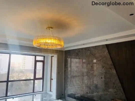 Olivia's Art Deco Crystal Glass LED Chandelier - DecorGlobe