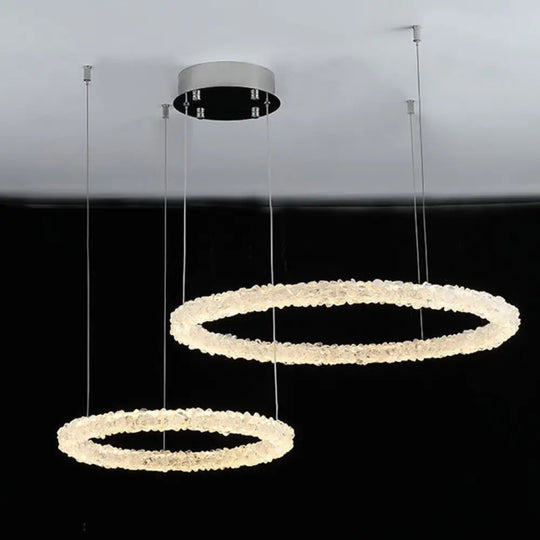 Paisley French Staggered Natural Crystal Chandelier Chandelier