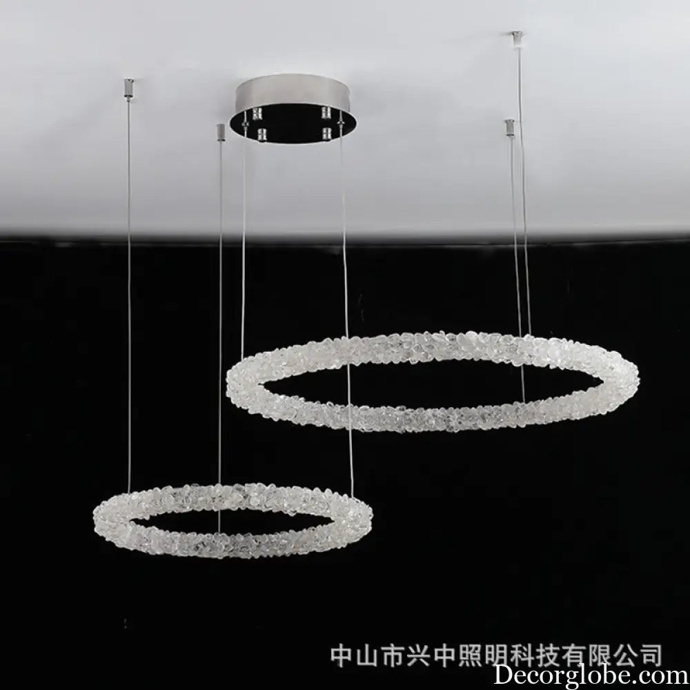Paisley French Staggered Natural Crystal Chandelier Chandelier