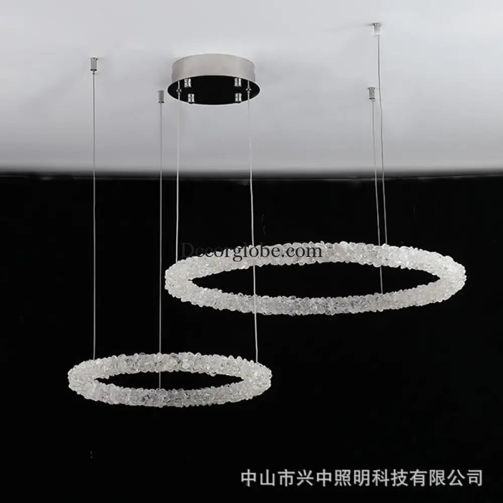 Paisley French Staggered Natural Crystal Chandelier Chandelier