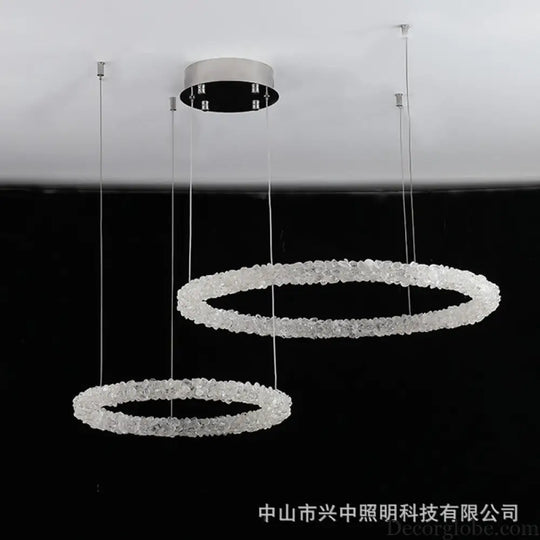 Paisley French Staggered Natural Crystal Chandelier Chandelier