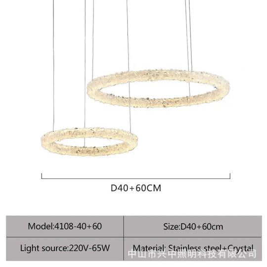 Paisley French Staggered Natural Crystal Chandelier D40 + D60 Staggered Chandelier