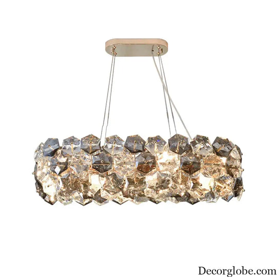 Post-modern Crystal Wrought Iron Chandelier - Elegance for Dining Rooms, Creative Living Rooms, and Glossy Suspension Lighting in Bedrooms - DecorGlobe