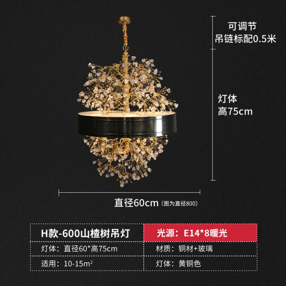 Cross-Border Living Room Crystal Chandelier Luxury Villa Hotel Restaurant Bar Model Exhibition Hall Branch Personalized