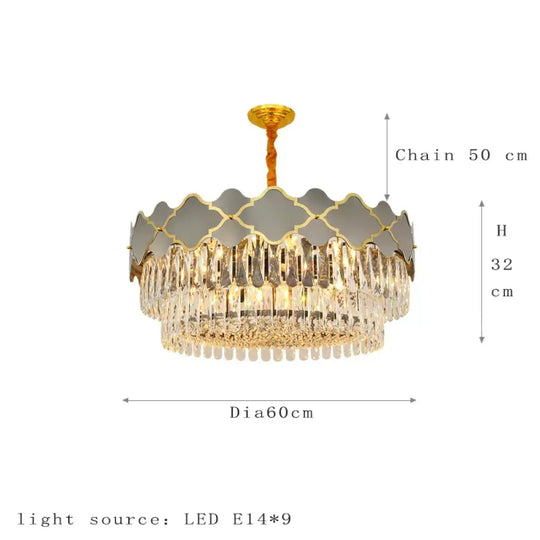 Postmodern Light Stainless Steel Crystal Chandelier - Starry Sky Illumination for Living, Dining, and Bedroom Ambiance - DecorGlobe