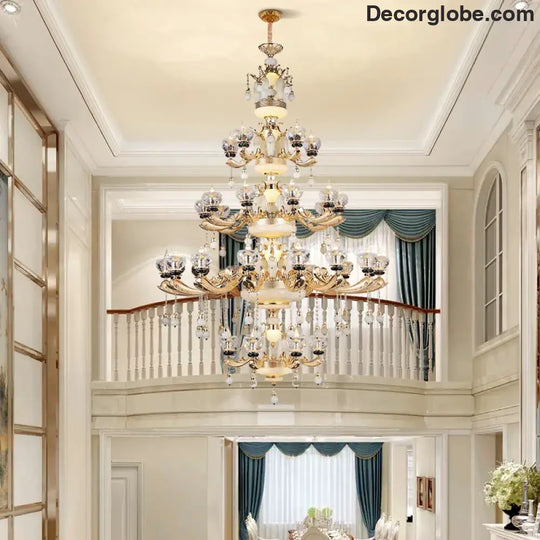 RÉGALIA European Rococo Marble & Crystal Chandelier Chandelier