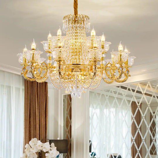 European Luxury Crystal Branch Chandelier for Villa Living