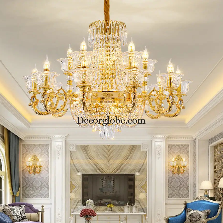 European Luxury Crystal Branch Chandelier for Villa Living