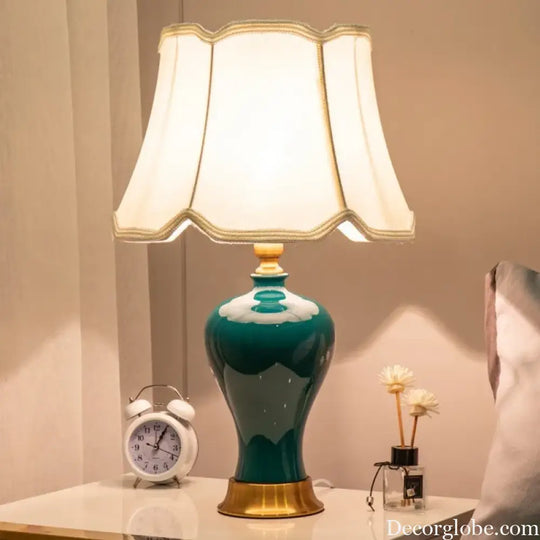 Adeline Retro Ceramic Fabric Table Lamp