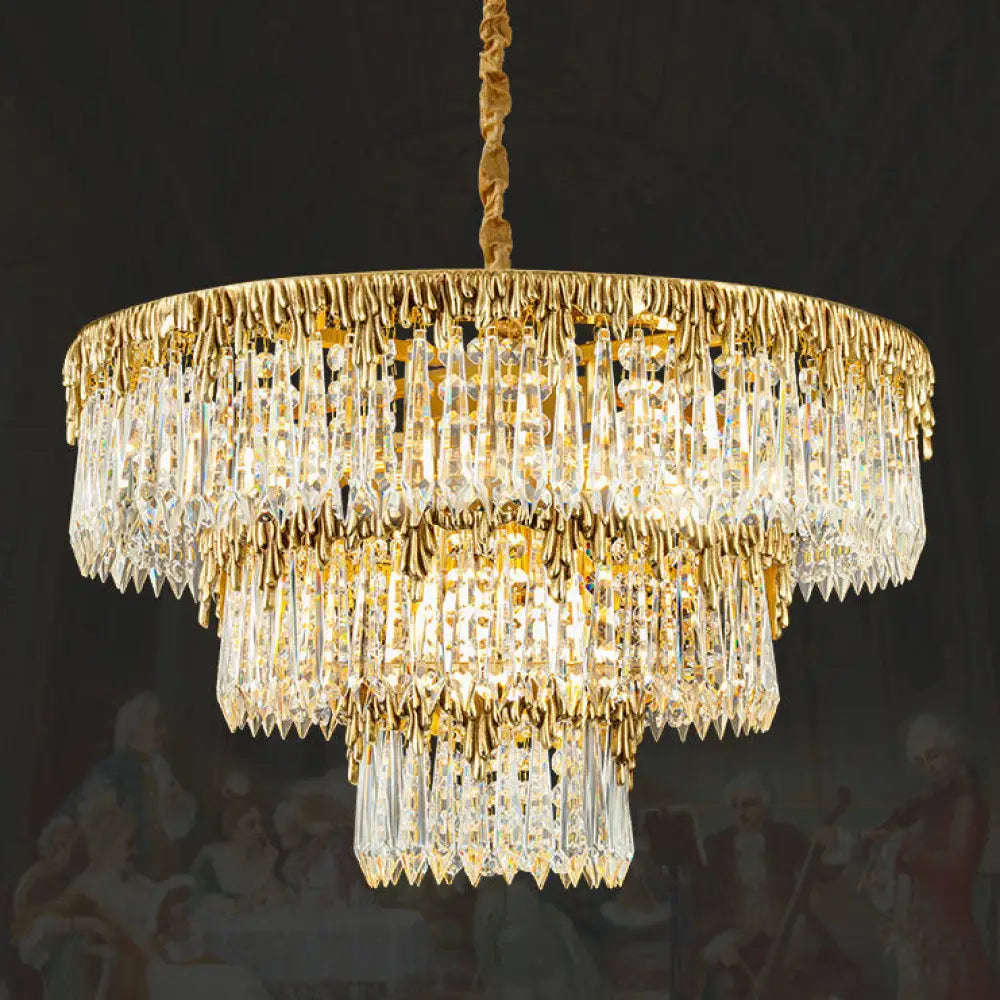 Samantha French All-Copper Light Luxury Crystal Chandelier Chandelier