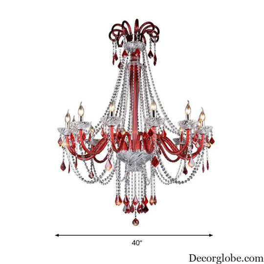 Scarlett's Dazzling Red Crystal Chandelier - DecorGlobe