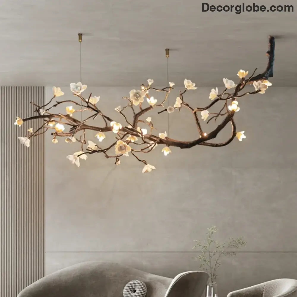 Seraphina Nordic Branch LED Chandelier Dimmable Chrome Pendant Light Chandelier