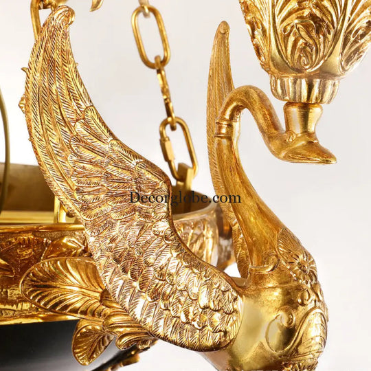 French style copper lamp European luxury court vintage villa bedroom living room creative copper Baroque Swan