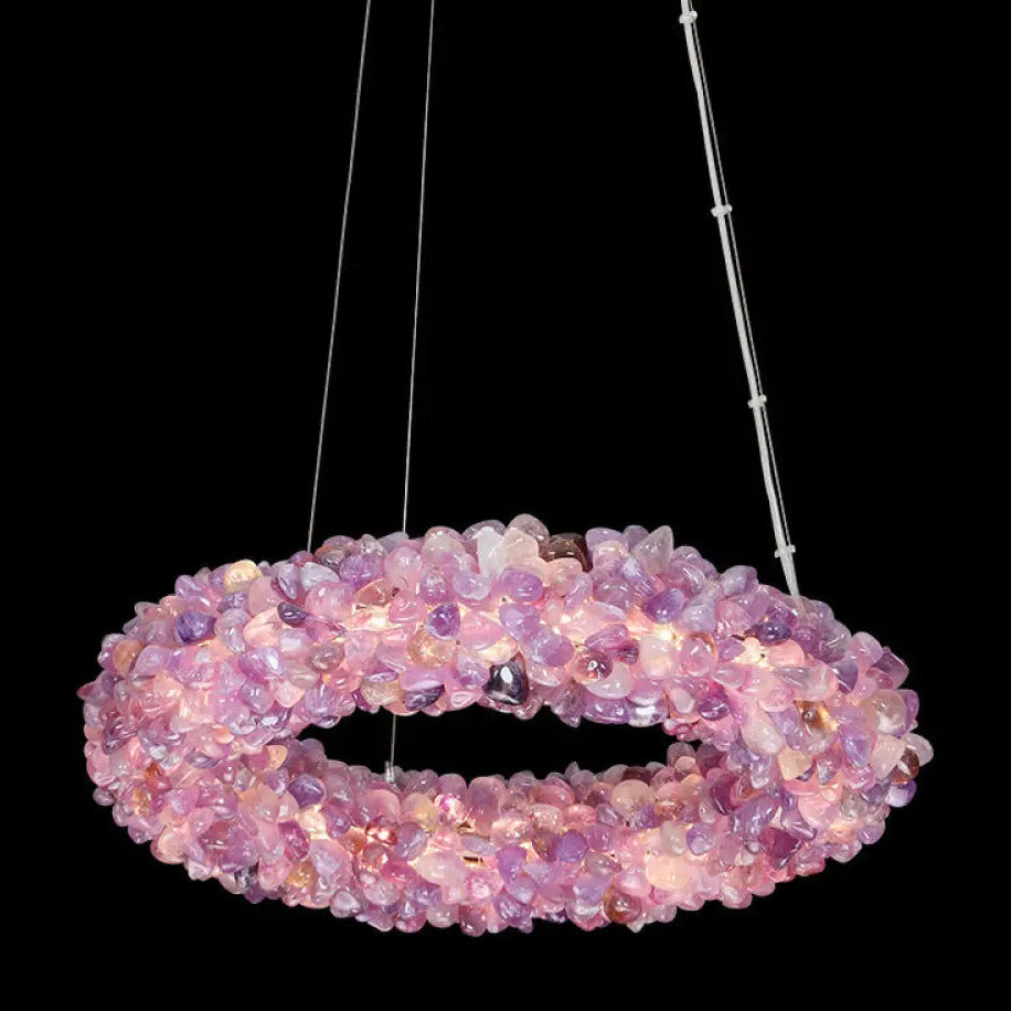 Natural Crystal Chandelier for Living Room Bedroom & Restaurant D35cm