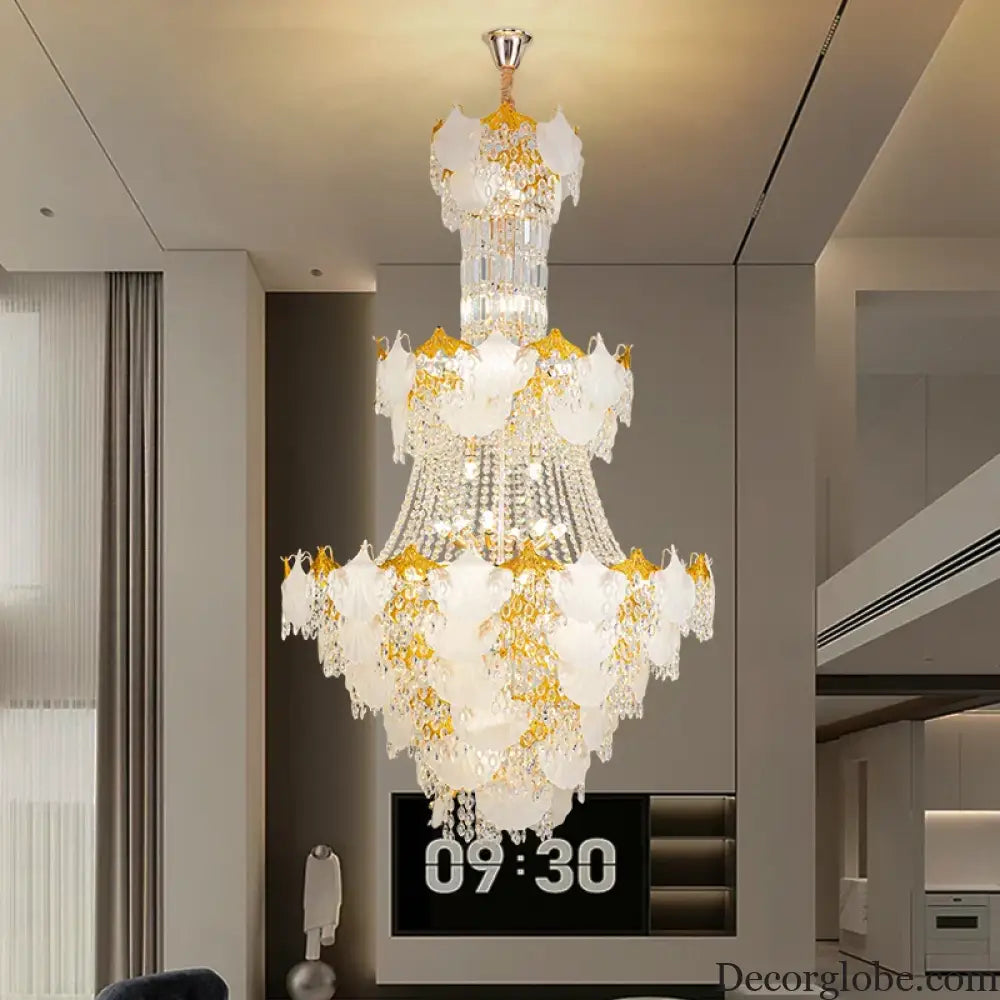 Spiral Crystal Pendant Chandelier for Duplex Villa and Loft Lighting Chandelier
