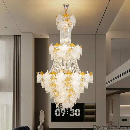 Spiral Crystal Pendant Chandelier for Duplex Villa and Loft Lighting Chandelier