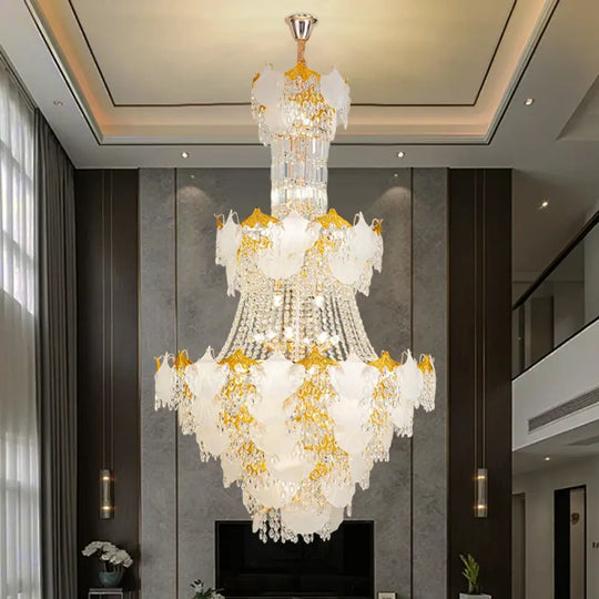 Spiral Crystal Pendant Chandelier for Duplex Villa and Loft Lighting Chandelier