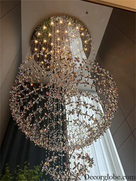Spiral Design Modern Crystal Chandelier - Elegance for Staircase Lighting, Living Room, Hotel Lobby, and Home Decoration - DecorGlobe