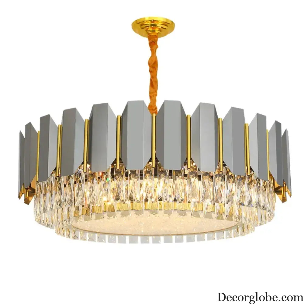 Stainless Steel Light Luxury Crystal Chandelier - A Postmodern Marvel for Living Rooms, Simple Dining Rooms, and Nordic Bedrooms - DecorGlobe