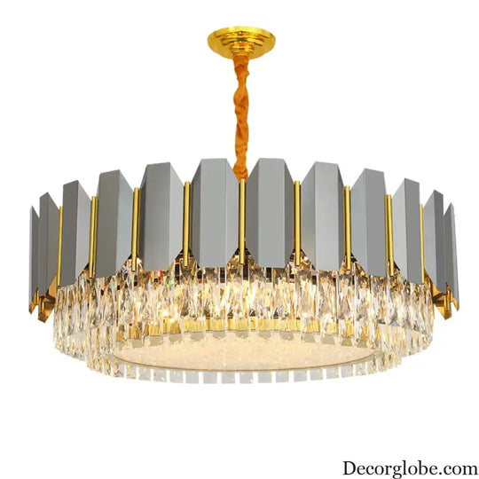 Stainless Steel Light Luxury Crystal Chandelier - A Postmodern Marvel for Living Rooms, Simple Dining Rooms, and Nordic Bedrooms - DecorGlobe