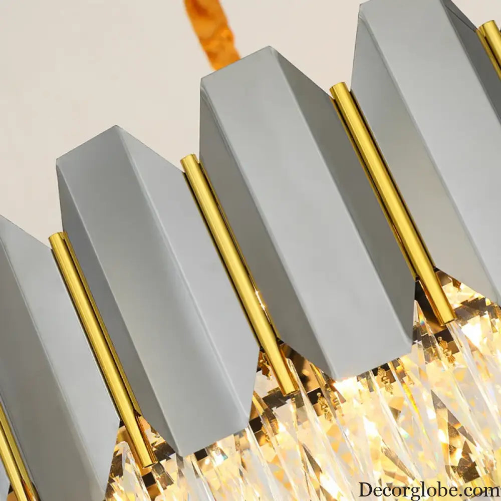 Stainless Steel Light Luxury Crystal Chandelier - A Postmodern Marvel for Living Rooms, Simple Dining Rooms, and Nordic Bedrooms - DecorGlobe