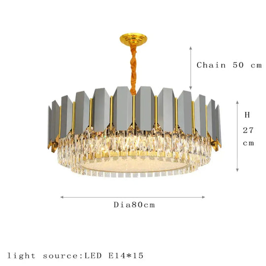 Stainless Steel Light Luxury Crystal Chandelier - A Postmodern Marvel for Living Rooms, Simple Dining Rooms, and Nordic Bedrooms - DecorGlobe