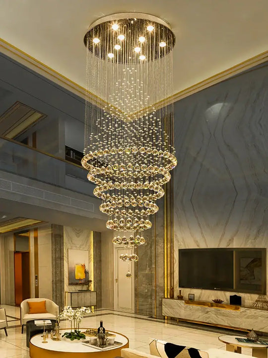 Starry Crystal Loft Chandelier - High-Quality Pendant Light for Elegant Spaces - DecorGlobe