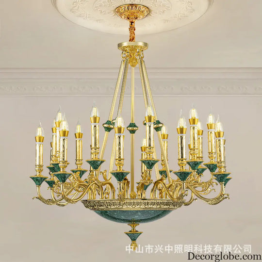 Stella French Retro Copper Crystal Candle Chandelier Chandelier