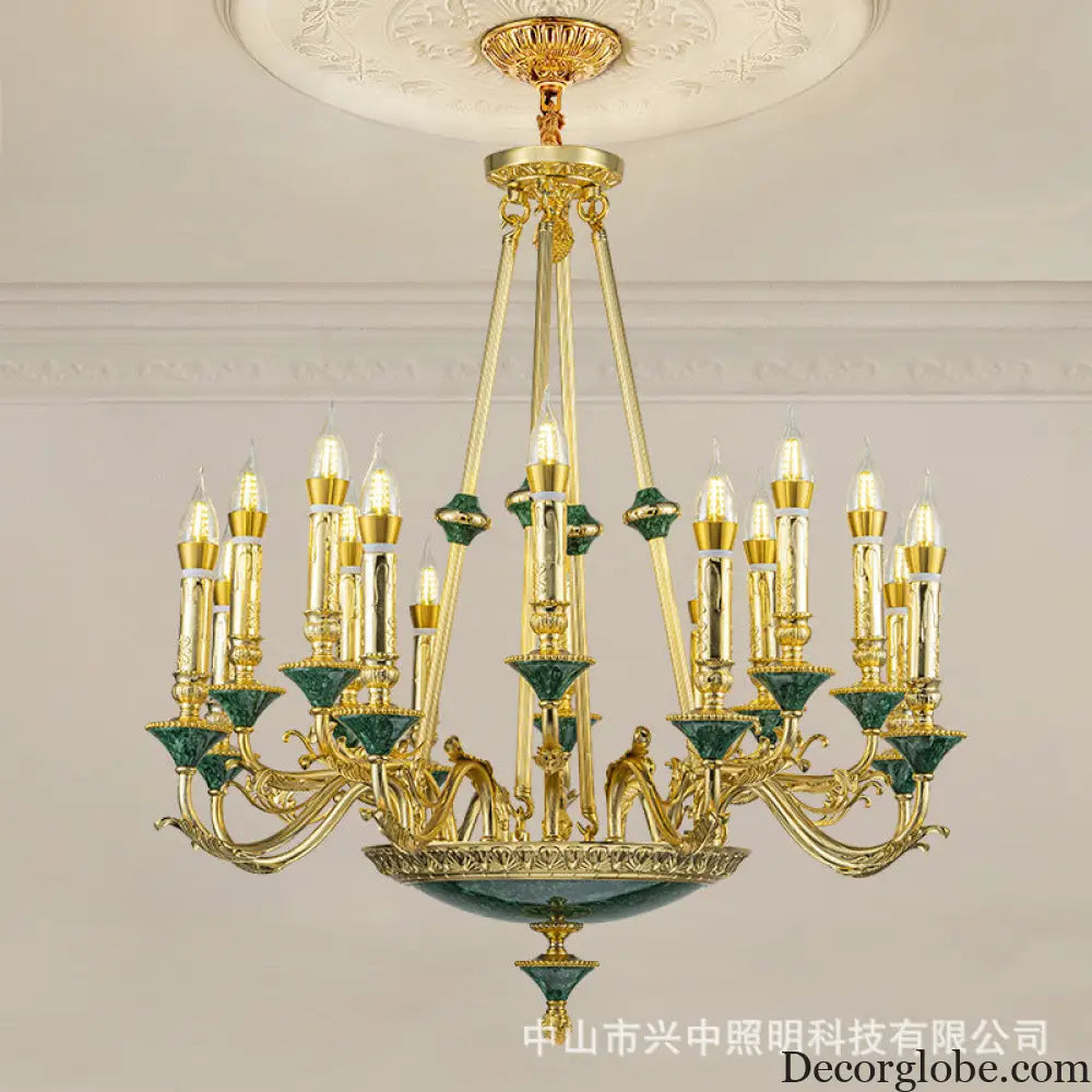 Stella French Retro Copper Crystal Candle Chandelier Chandelier