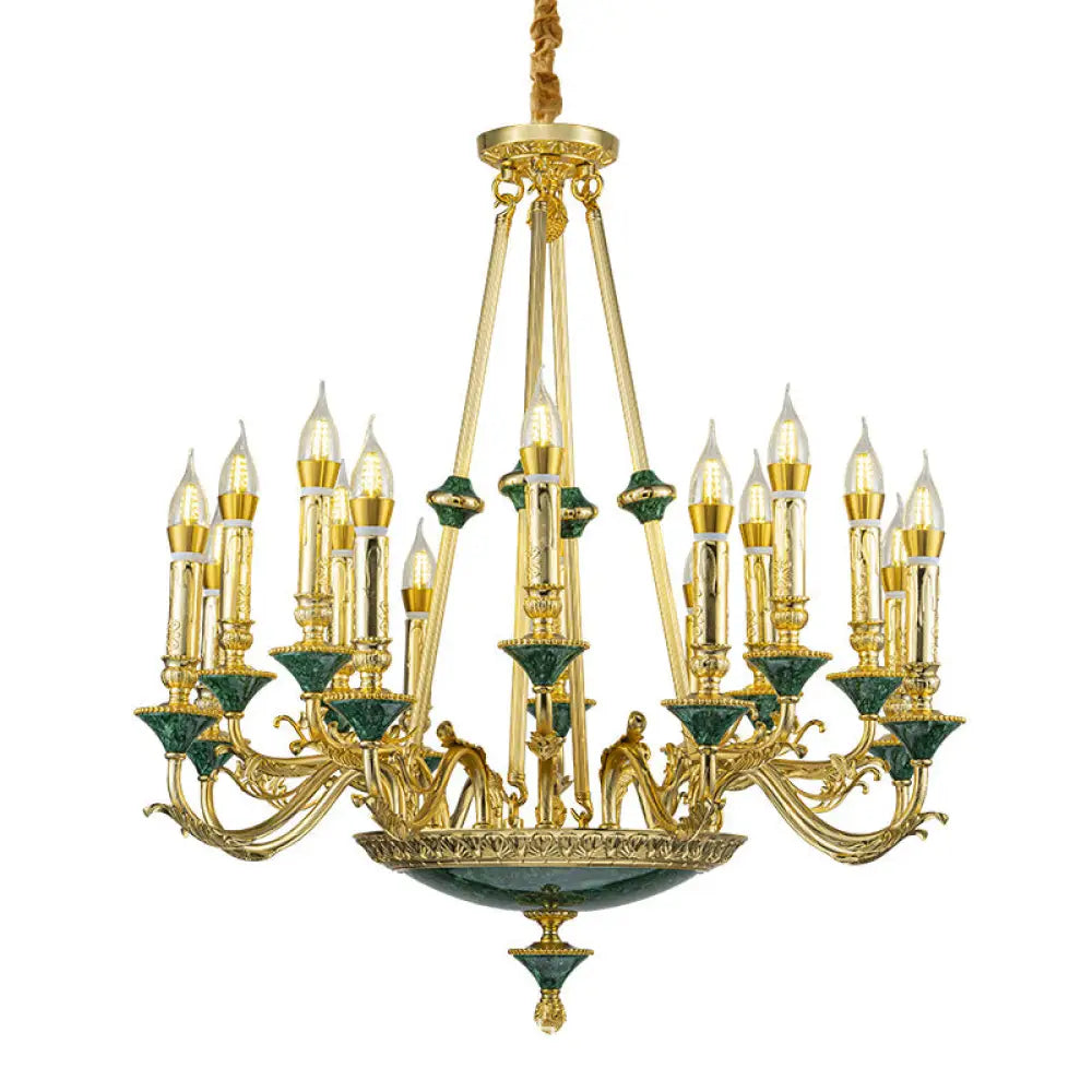 Stella French Retro Copper Crystal Candle Chandelier Chandelier