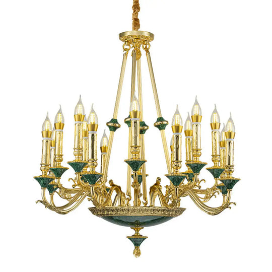 Stella French Retro Copper Crystal Candle Chandelier Chandelier
