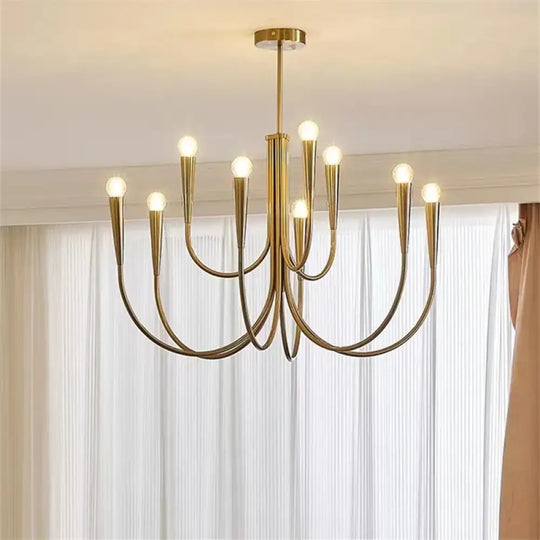 Swoop Arm Chandelier - Retro Elegance for Luxurious Living and Dining Spaces - DecorGlobe