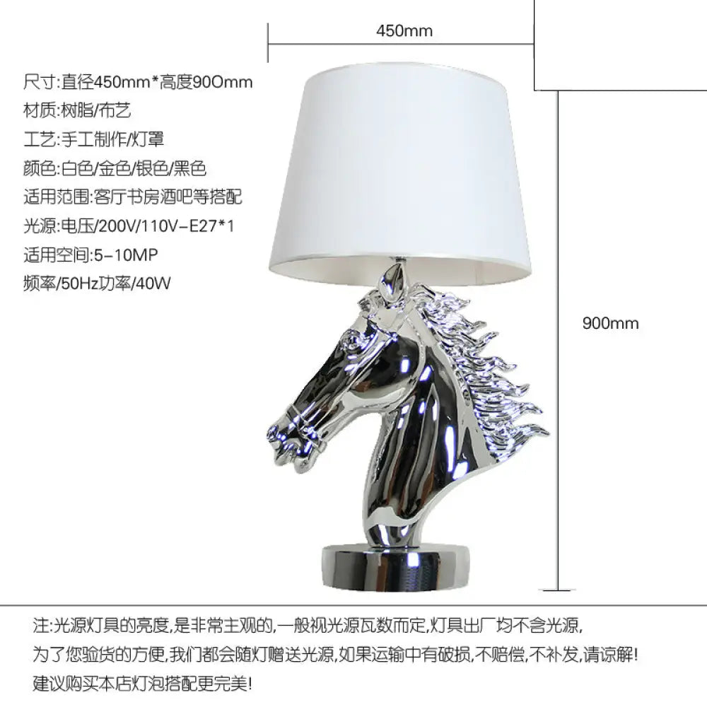 Nordic resin creative horse head table lamp modern living room living room home model room desktop decoration