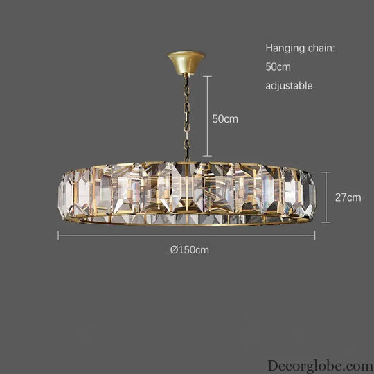 Timeless Classic American LED Crystal Chandelier - Available in Gold, Silver, and Black Finishes, Perfect for Dining Rooms - DecorGlobe