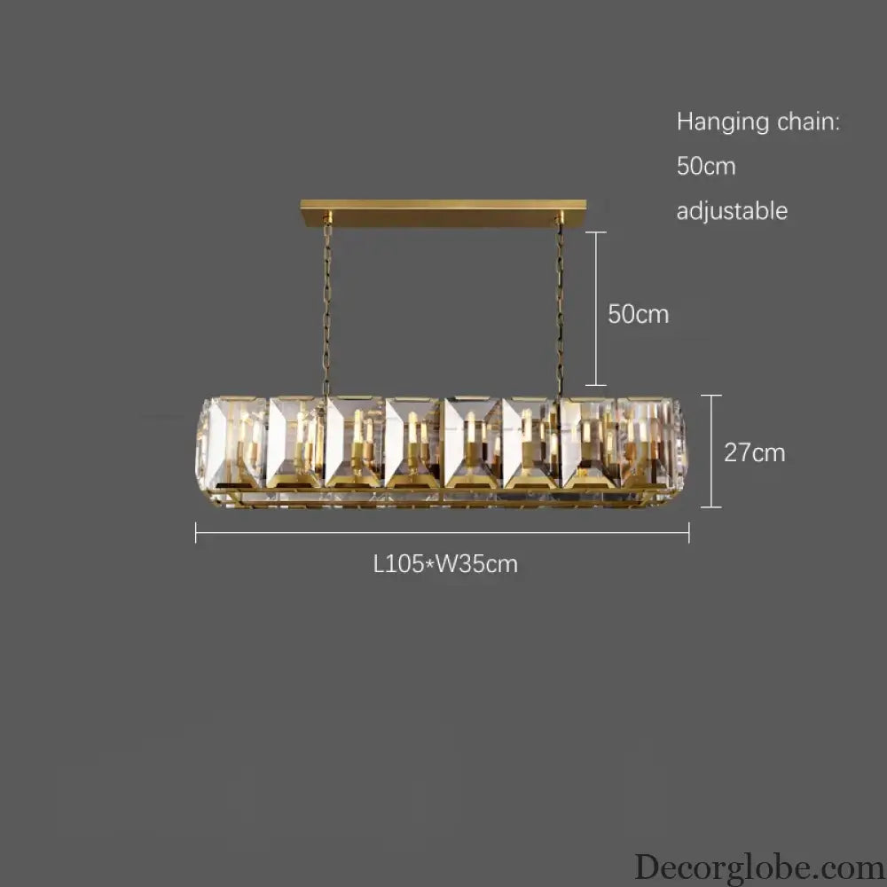 Timeless Classic American LED Crystal Chandelier - Available in Gold, Silver, and Black Finishes, Perfect for Dining Rooms - DecorGlobe