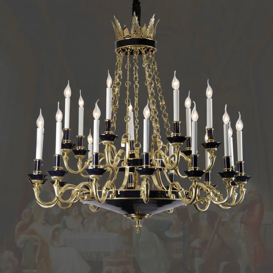 French style copper candle chandelier classical atmosphere living room dining room bedroom lamp European style villa