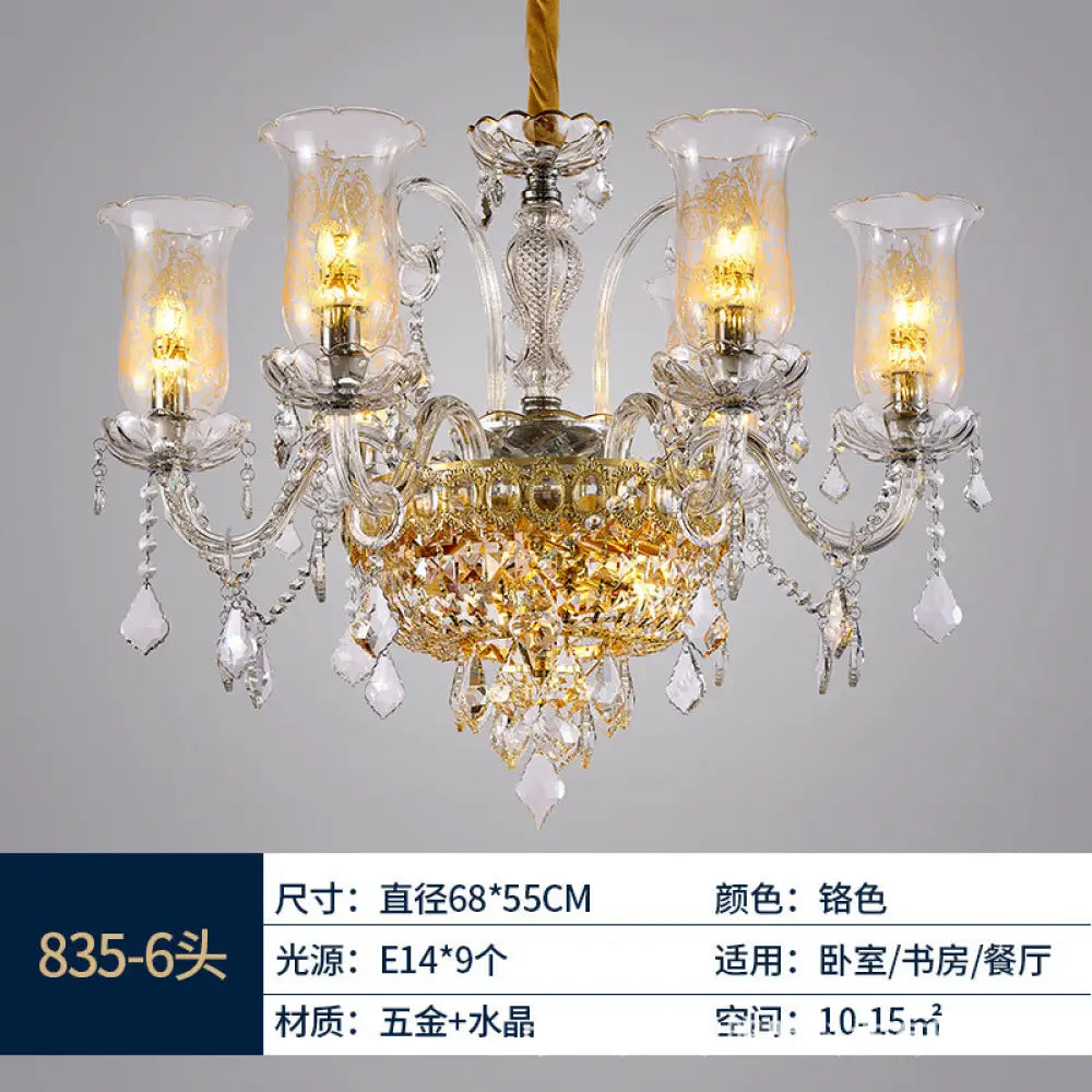 Valentina French European Crystal Branch Chandelier 6-head chandelier (diameter 68cm, height 55cm) Chandelier