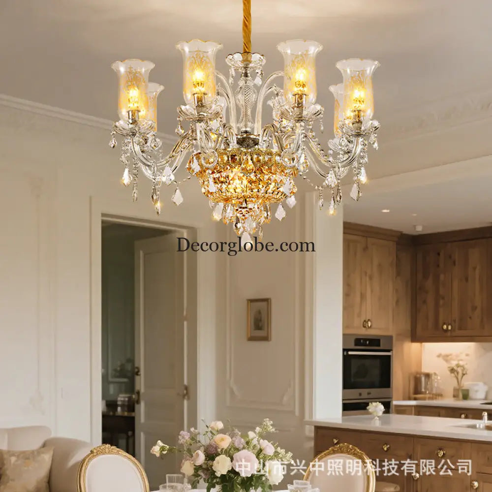 Valentina French European Crystal Branch Chandelier Chandelier