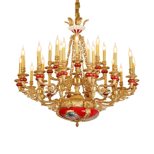 VALÉRIN European Baroque Copper & Ceramic Chandelier 10lights D85 H80cm Chandelier