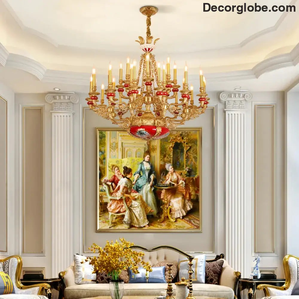 VALÉRIN European Baroque Copper & Ceramic Chandelier Chandelier