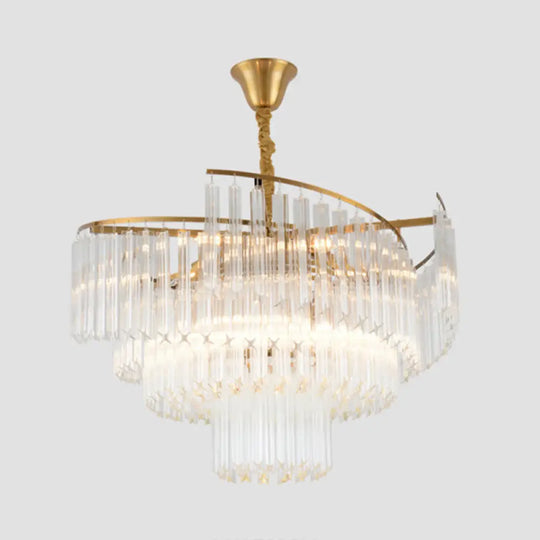 Vanessa Elegance Meets Sparkling Brilliance: The Clear Crystal Postmodern Gold Chandelier - DecorGlobe