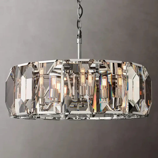 Versatile Dimmable LED Crystal Chandelier - Elegant Lighting Fixture in Gold, Chrome, and Black Finishes for Foyers and More - DecorGlobe